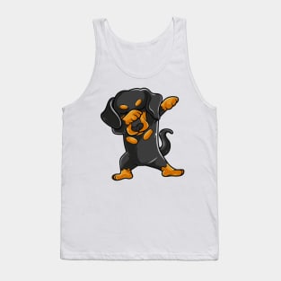 Cute Dabbing Dachshund Shirt Funny Dachshund Dab Tank Top